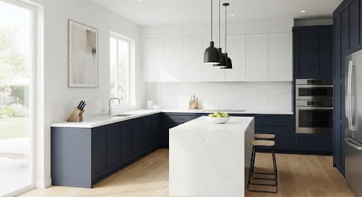 Professional home cleaning in a bright kitchen