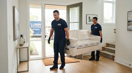 Moving team preparing a residential move