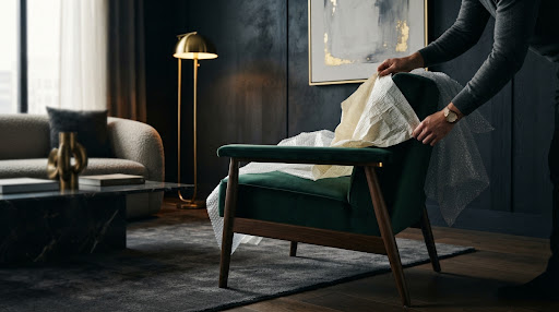 Carefully arranged furniture in a living room